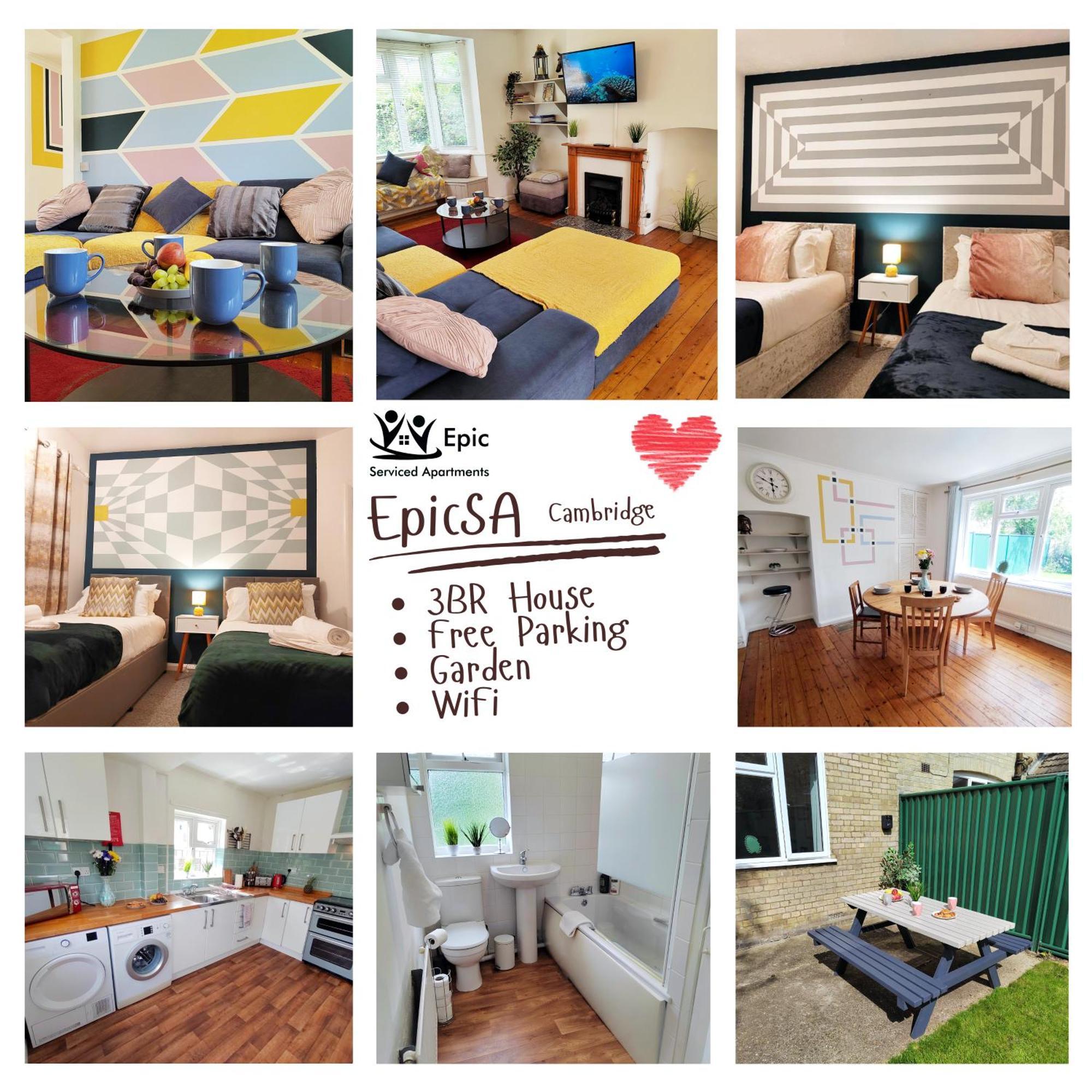 Epicsa - Corporate & Family Stay In 3 Bedroom House With Garden, Free Parking เคมบริดจ์ ภายนอก รูปภาพ